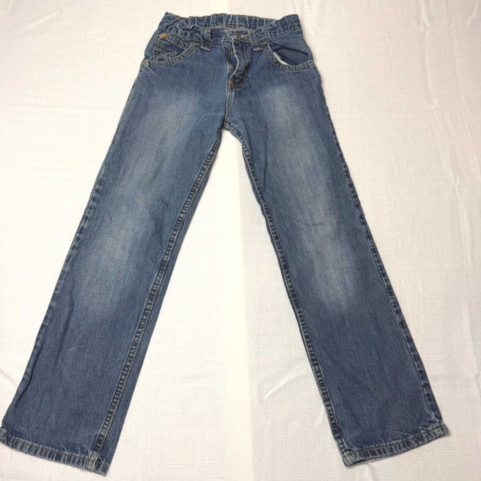 Wrangler Boys Slim Fit Jeans Adjustable Waist Blue Denim Size 10